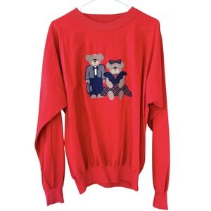 Vintage Grandma Long Sleeve Shirt‎ Applique Teddy Bears Womens XL 90s USA